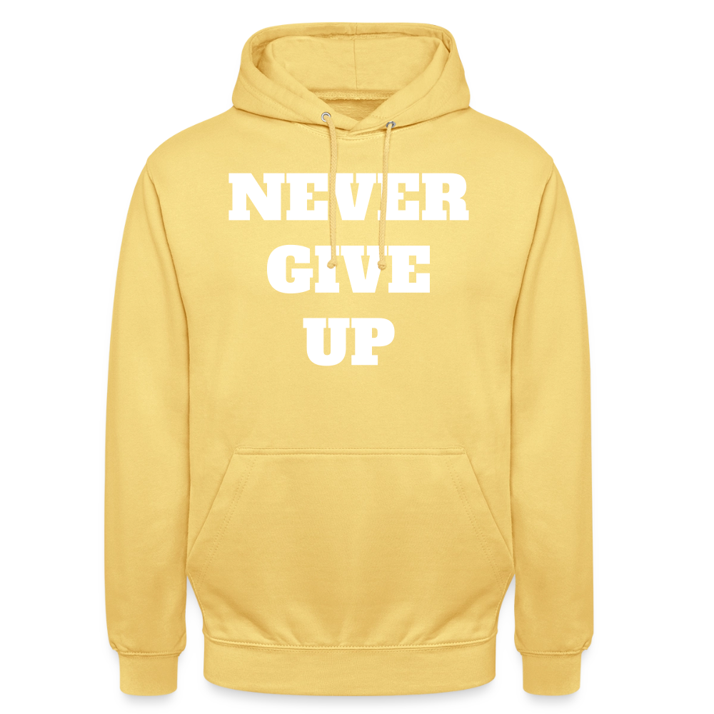 Never give up Hoodie - lemon yellow