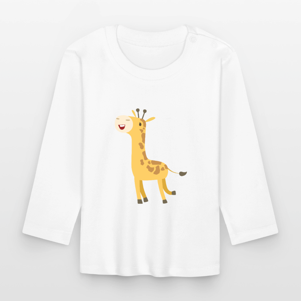 Giraffe Premium Baby Langarmshirt - white