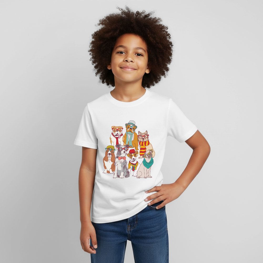 Hunde mit Brille Kinder T-Shirt - white
