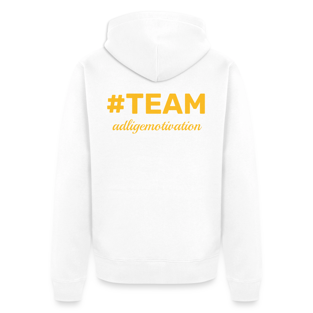 #TEAM adligemotivation Premium Logo Sweatjacke - white