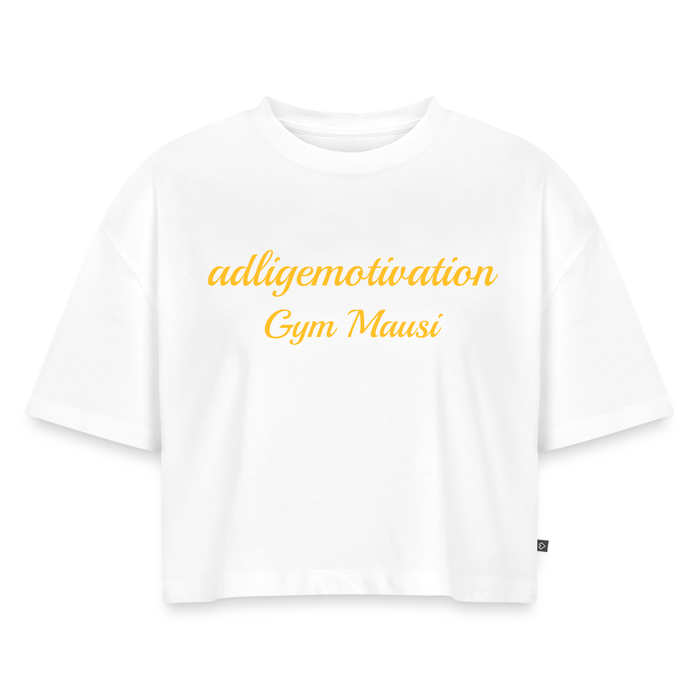 Gym Mausi Cropped Premium T-Shirt - white
