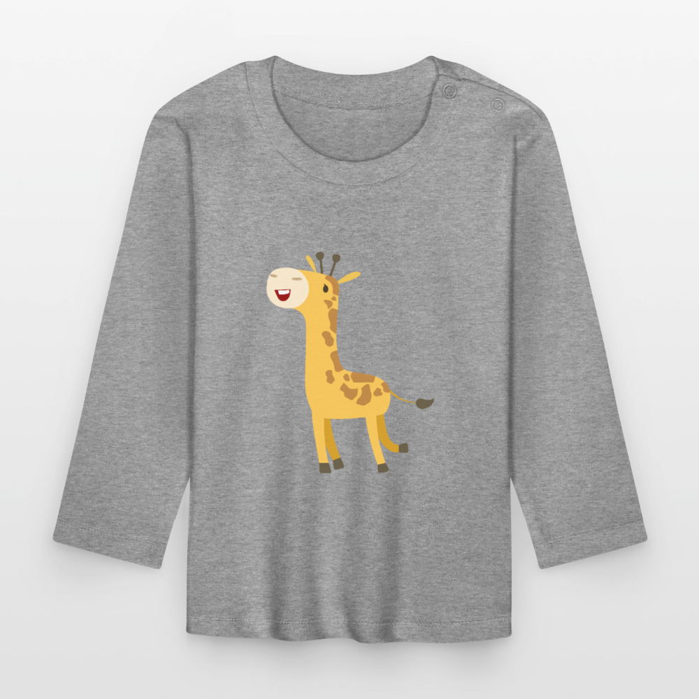 Giraffe Premium Baby Langarmshirt - heather grey