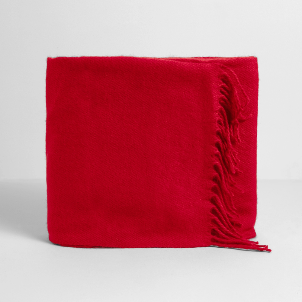 Winterschal mit Fransen - classic red