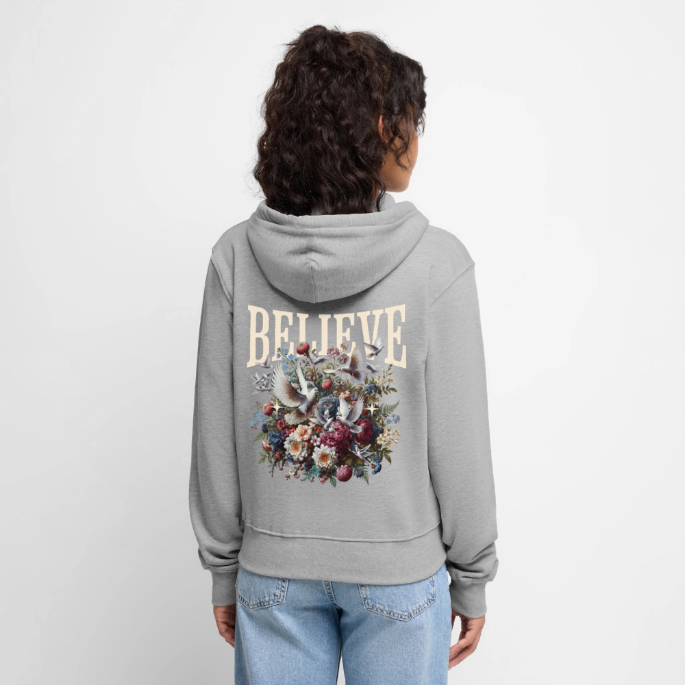 BELIEVE Premium Kapuzenjacke - heather grey