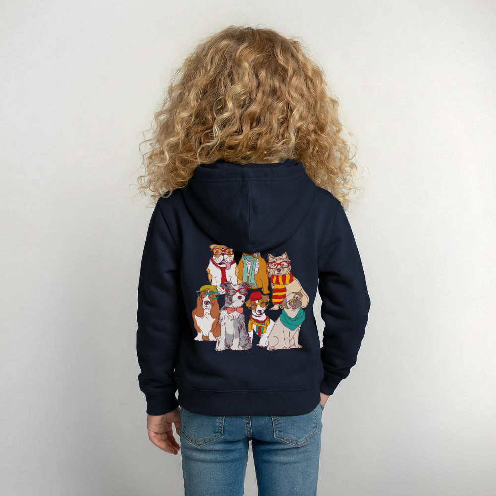 Hunde mit Brille Kinder Hoodie - navy