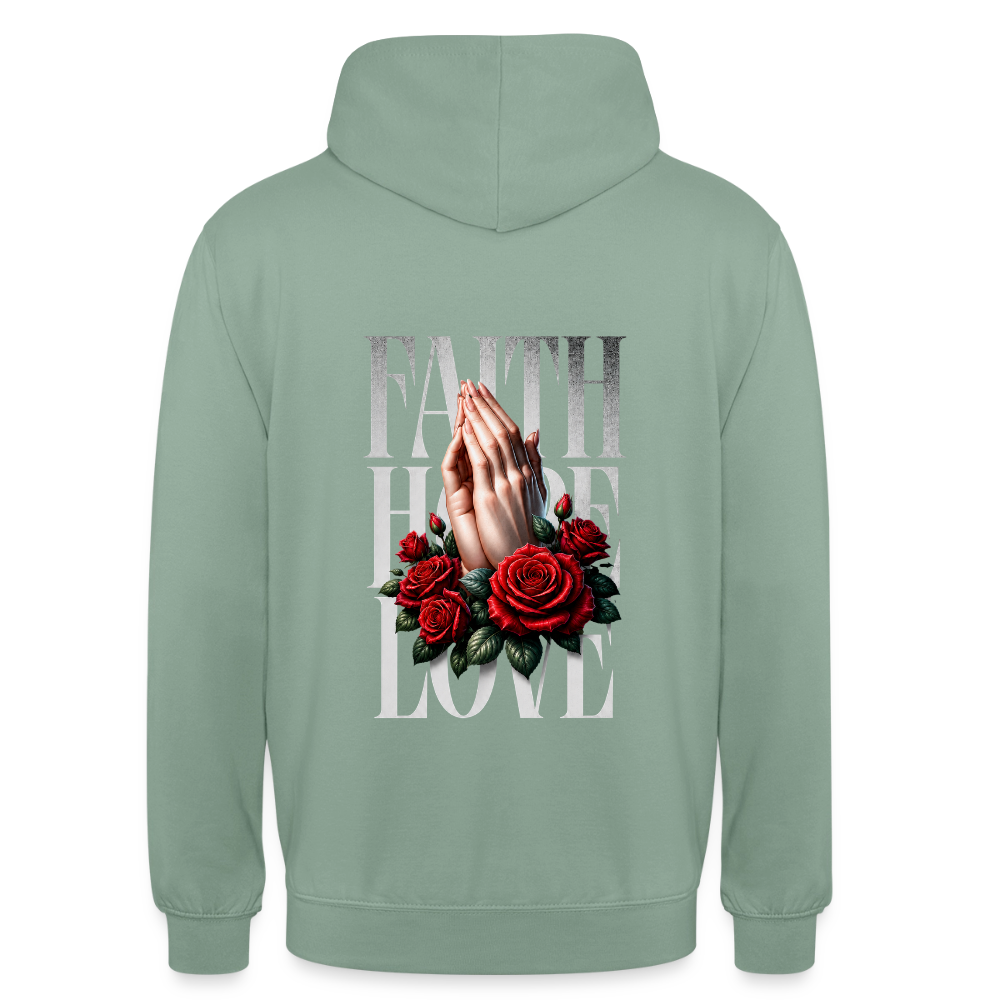 FAITH, HOPE, LOVE Hoodie - steel green
