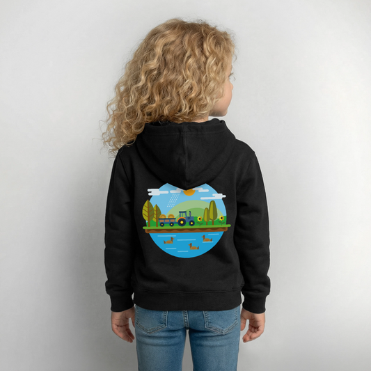 Bauernhof Kinder Hoodie - black