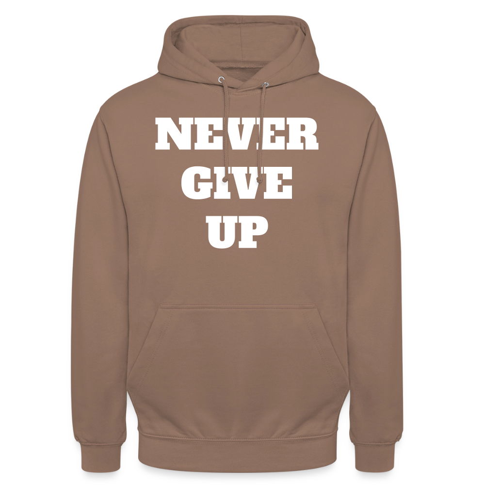 Never give up Hoodie - mocha