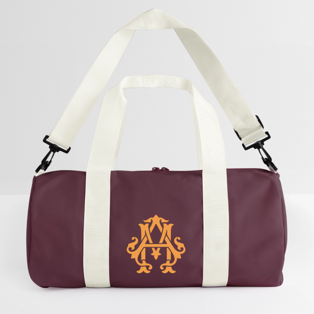NEVER GIVE UP Duffel Bag - burgundy/off white