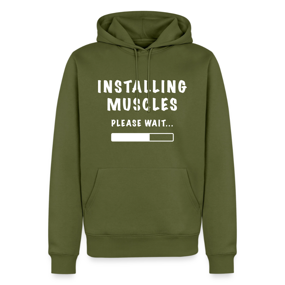 INSTALLUNG MUSCLES Premium Hoodie - khaki