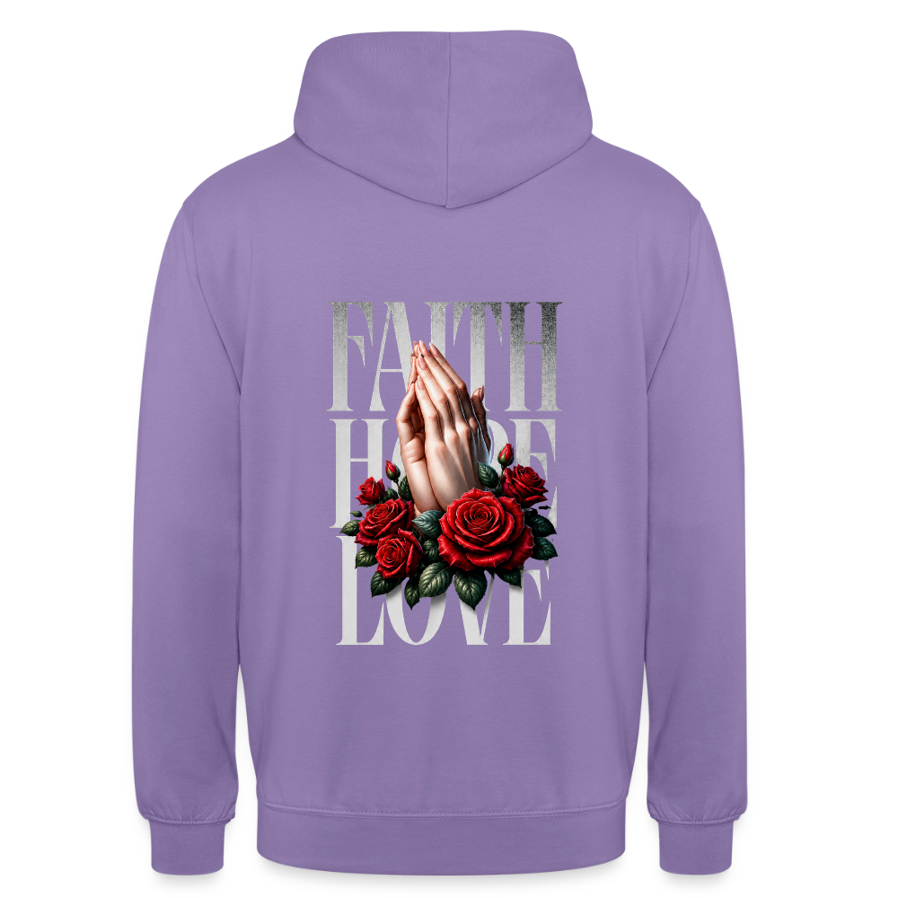 FAITH, HOPE, LOVE Hoodie - lavender
