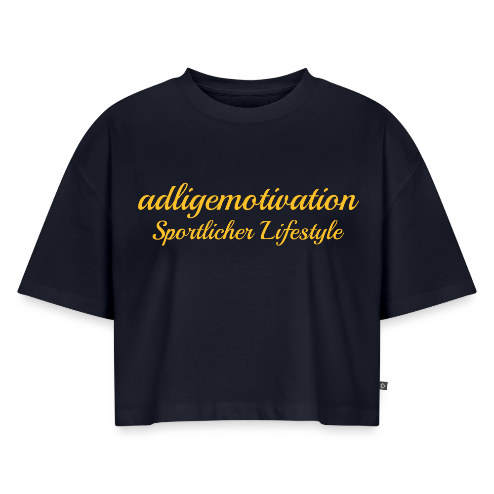 Sportlicher Lifestyle Cropped  Premium T-Shirt - navy