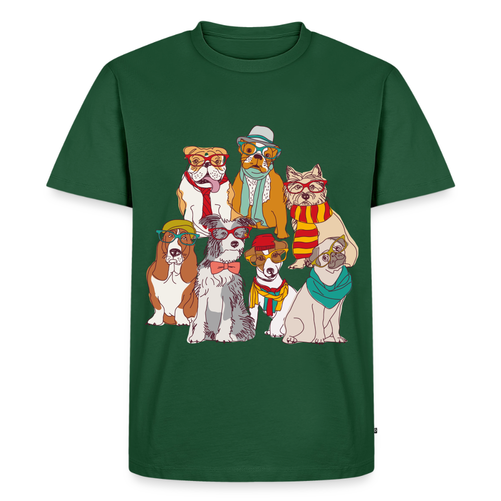Hunde mit Brille Premium T-Shirt - bottle green