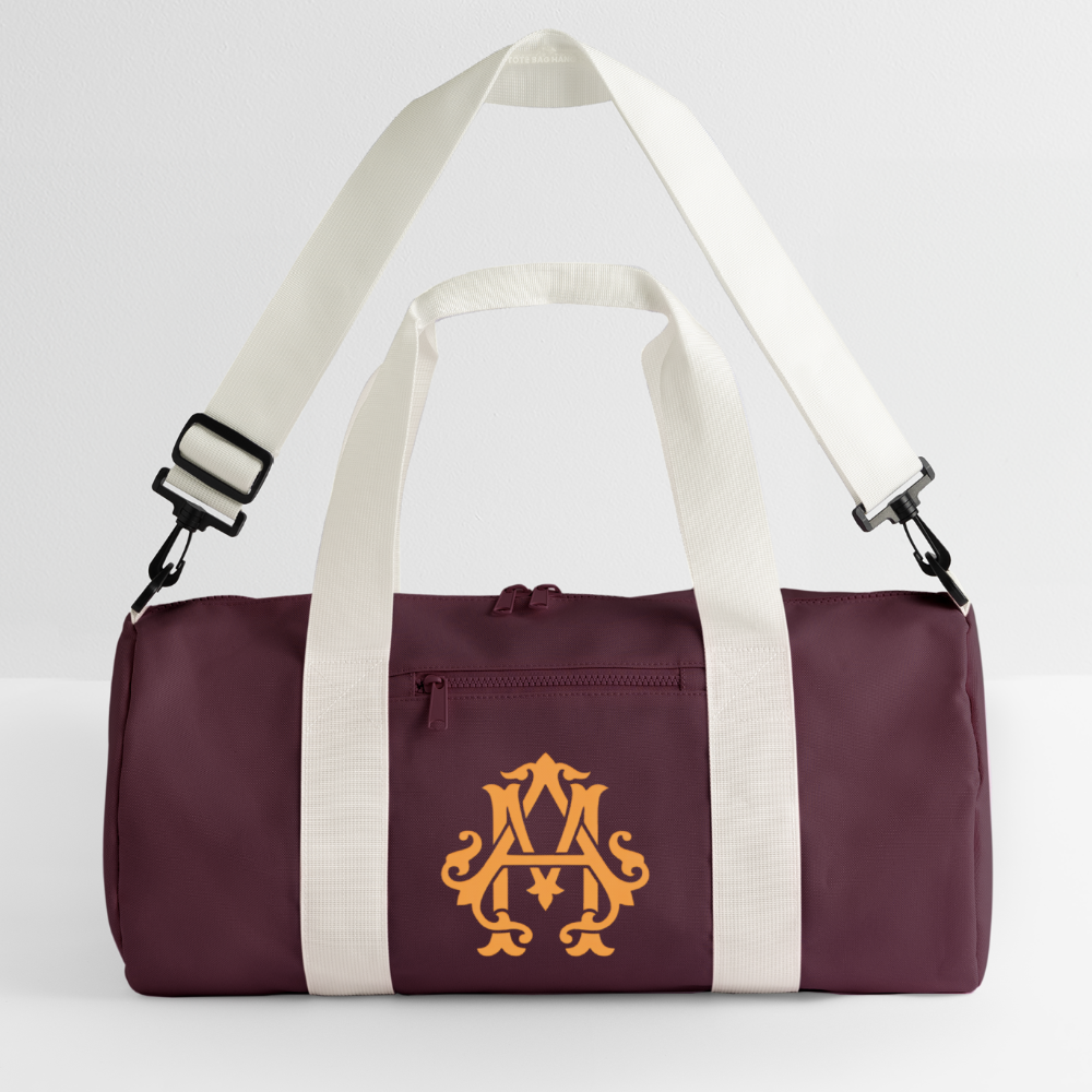 NEVER GIVE UP Duffel Bag - burgundy/off white