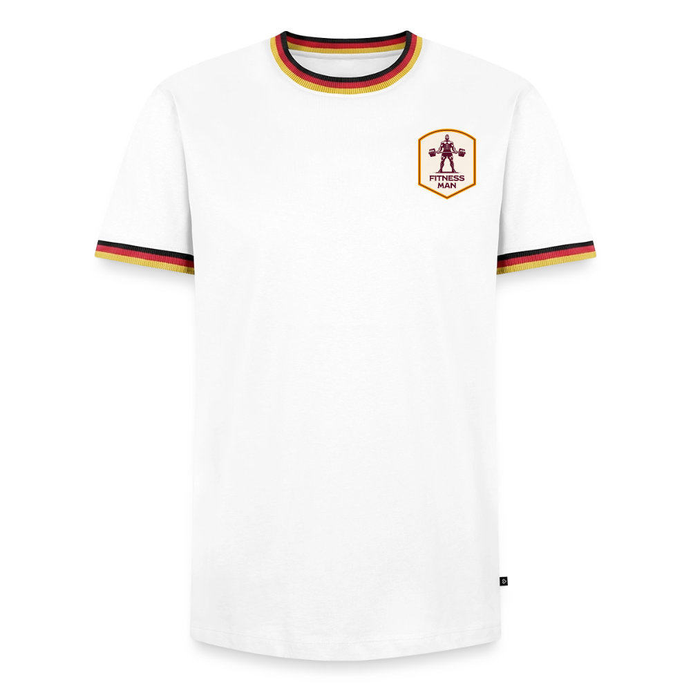 Fitness Man Kontrast T-Shirt - white/tricolour
