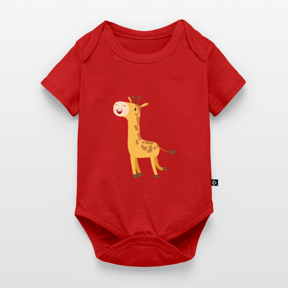 Giraffe Premium Baby Kurzarm-Body - red