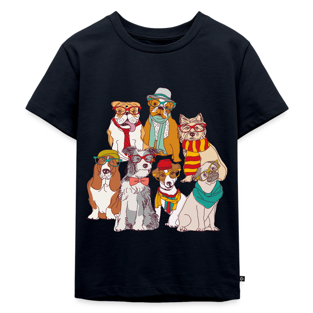 Hunde mit Brille Premium Kinder T-Shirt - navy