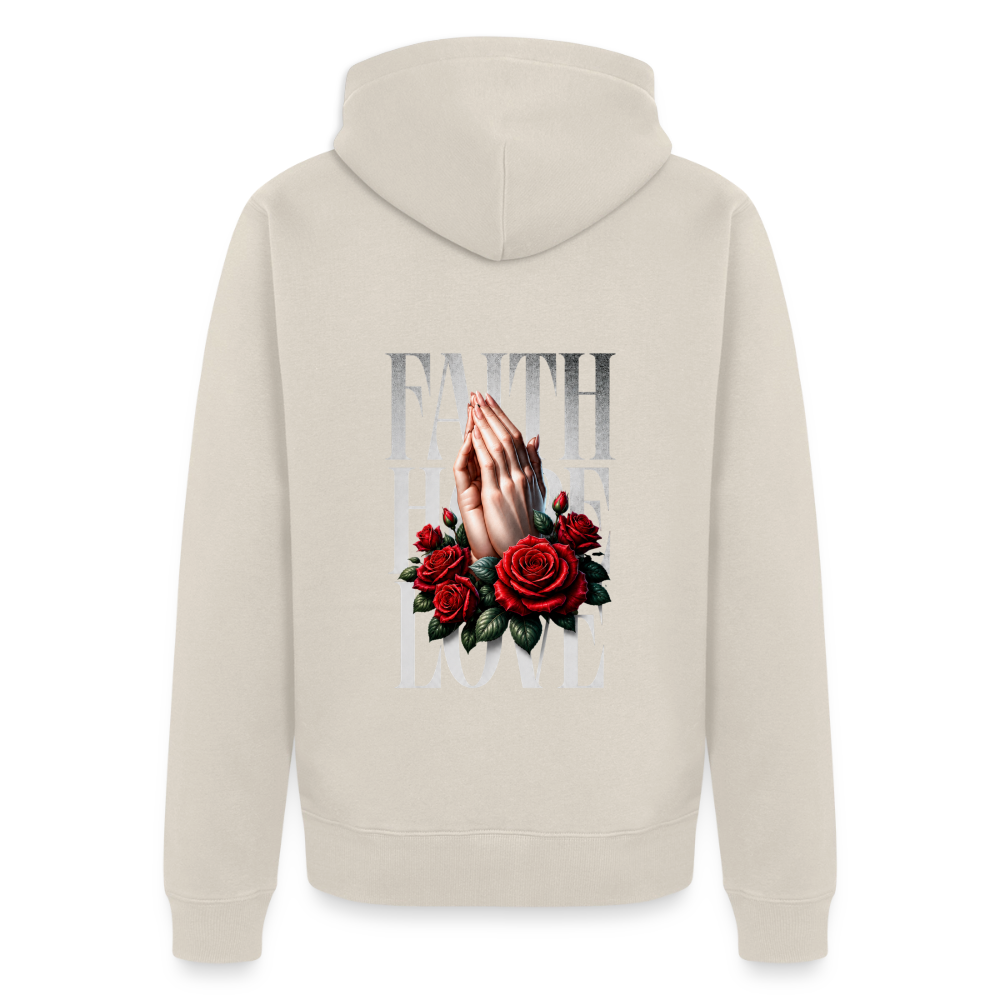 FAITH, HOPE, LOVE Premium Kapuzenjacke - beige