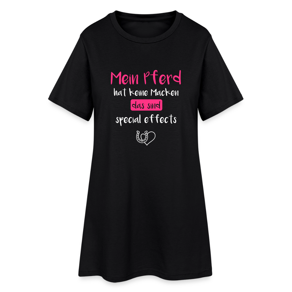 Lustiger Spruch T-Shirt Kleid - black