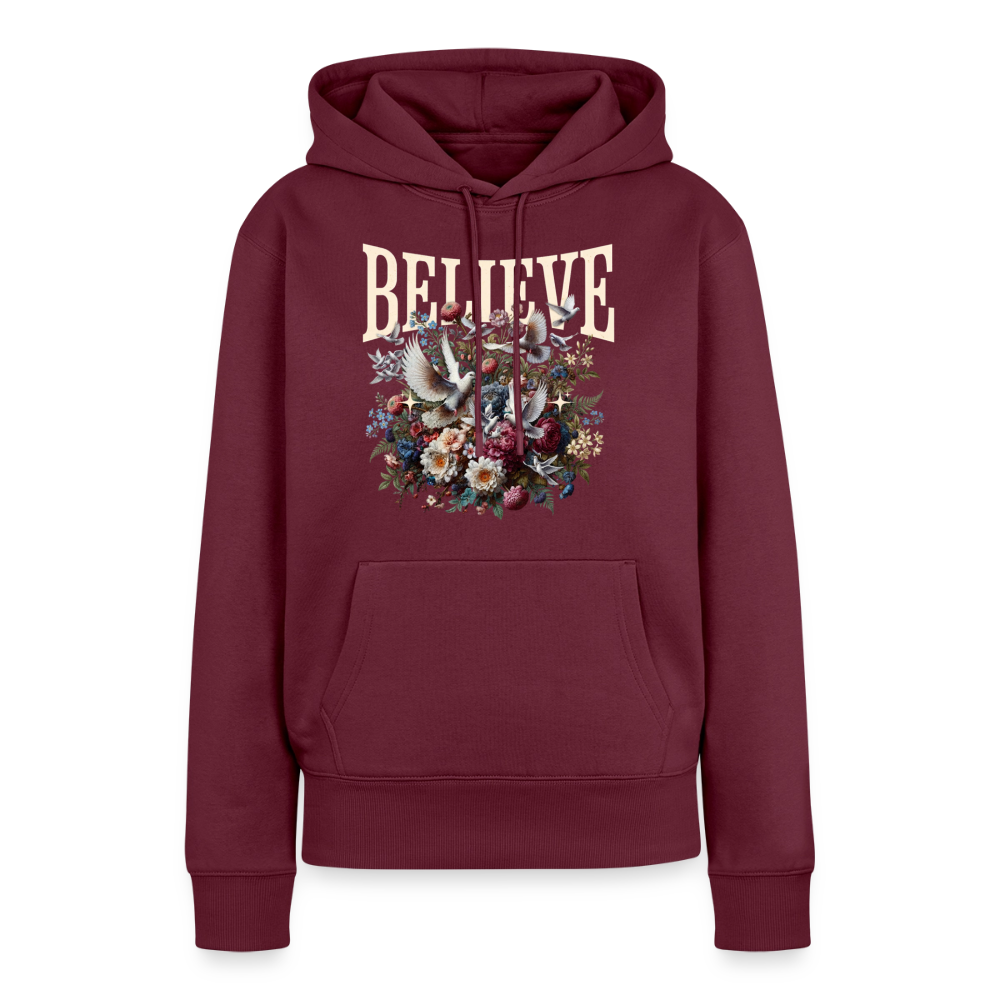 BELIEVE Premium Hoodie - burgundy