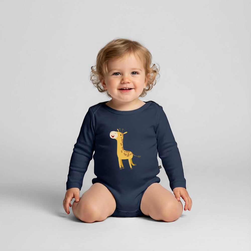 Giraffe Premium Baby Langarm-Body - navy