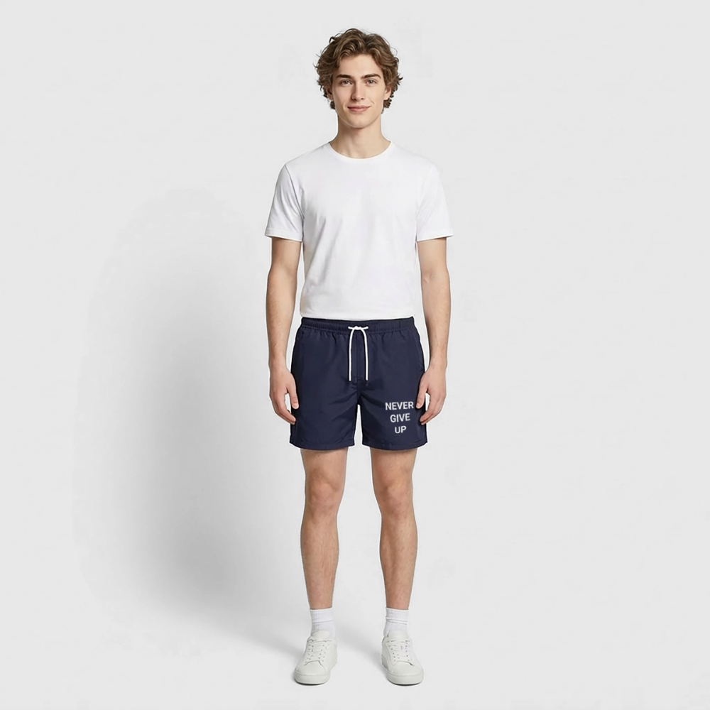 Never give up Badeshorts - french navy