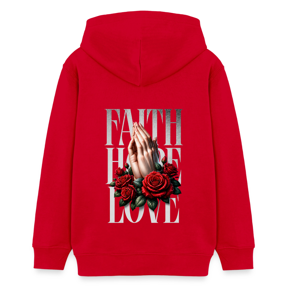 FAITH, HOPE, LOVE Premium Hoodie - red