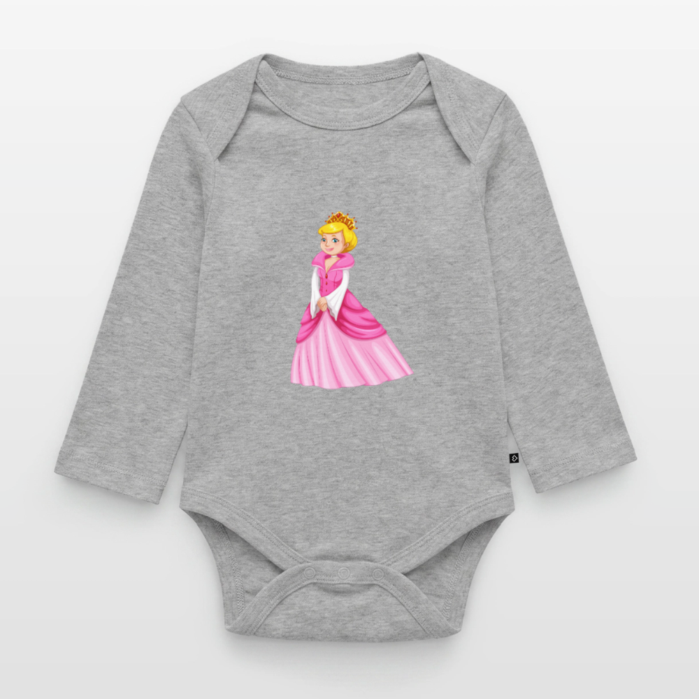 Prinzessin Premium Baby Langarm-Body - heather grey