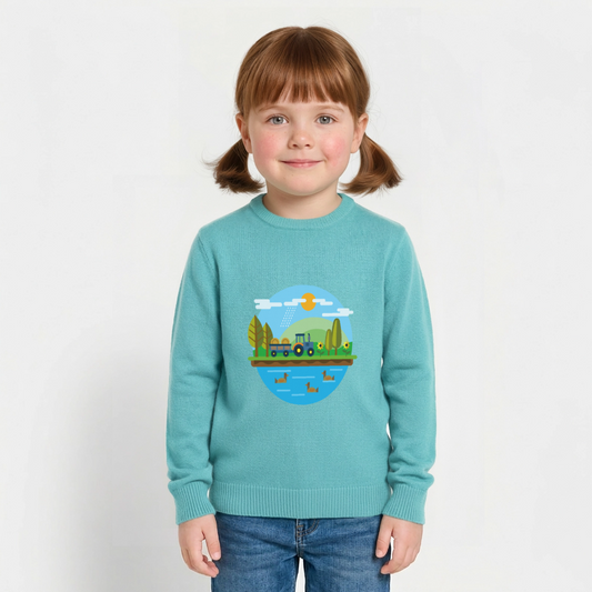 Bauernhof Premium Kinder Sweatshirt - pastel turquoise