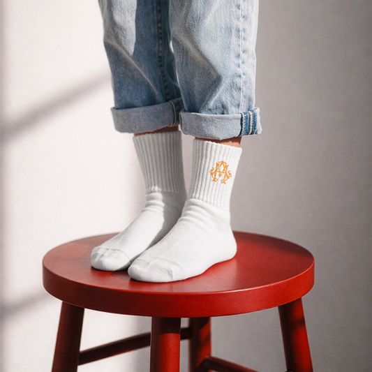 adligemotivation Logo Kinder Tennissocken - white