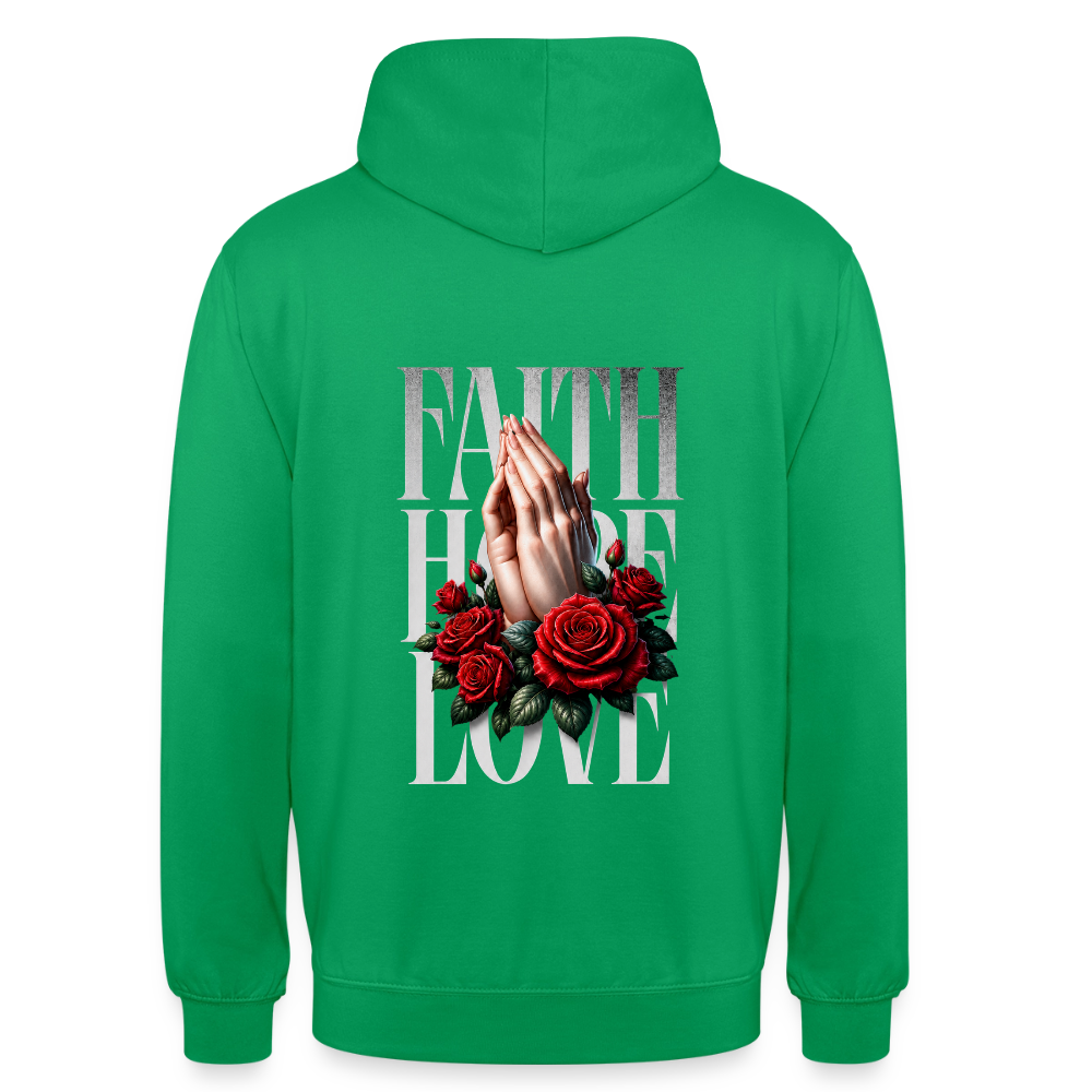 FAITH, HOPE, LOVE Hoodie - kelly green