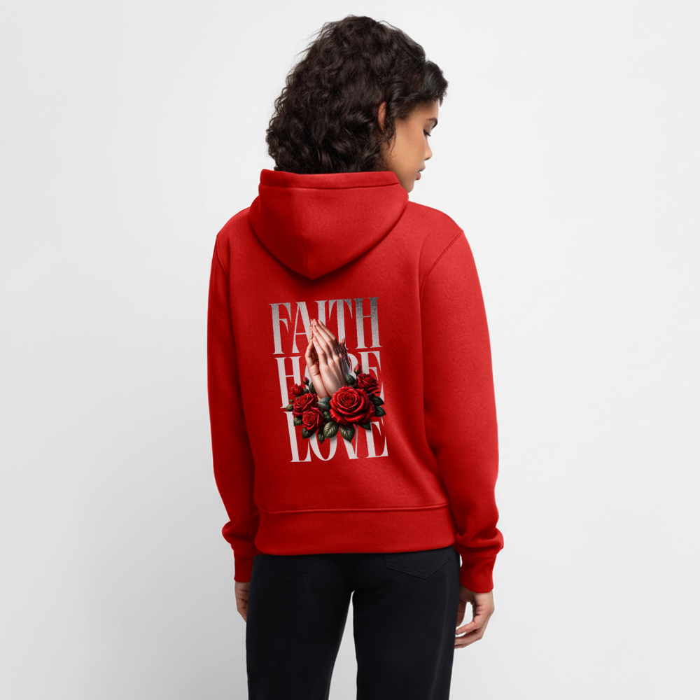 FAITH, HOPE, LOVE Premium Hoodie - red