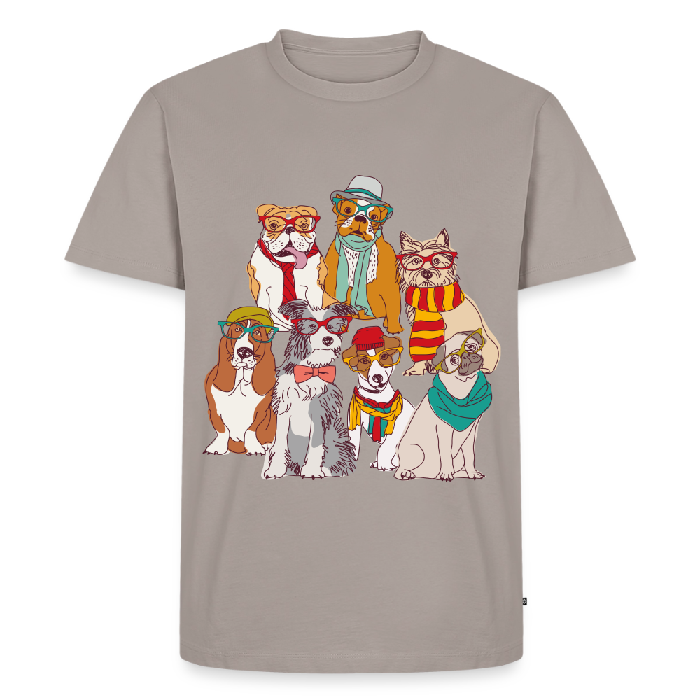 Hunde mit Brille Premium T-Shirt - taupe