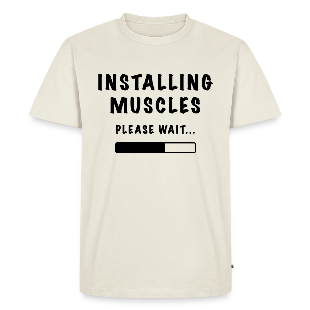 INSTALLING MUSCLES Premium Logo T-Shirt - off white