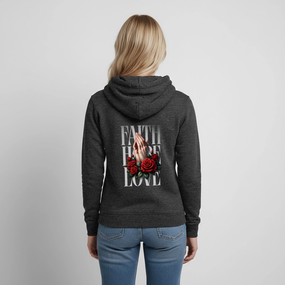FAITH, HOPE, LOVE Hoodie - charcoal grey