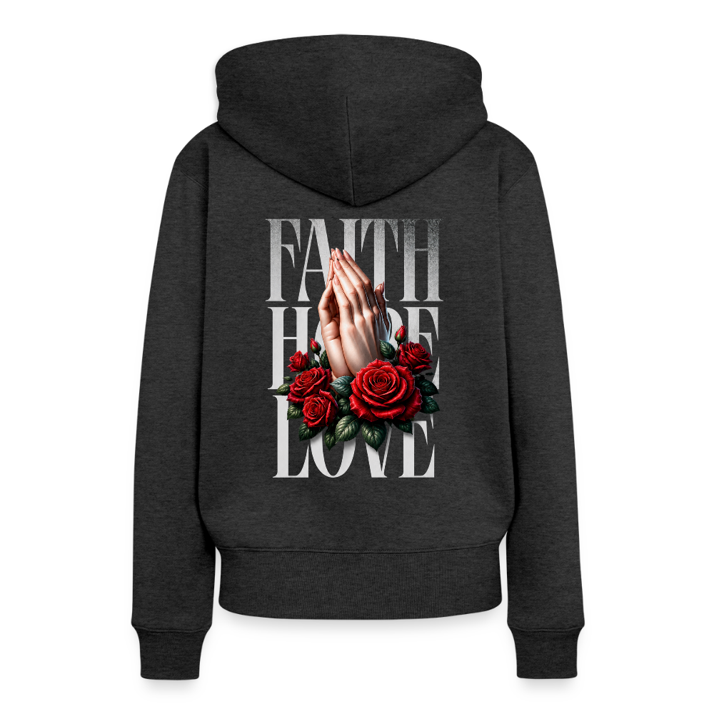 FAITH, HOPE, LOVE Premium Hoodie - heather anthracite