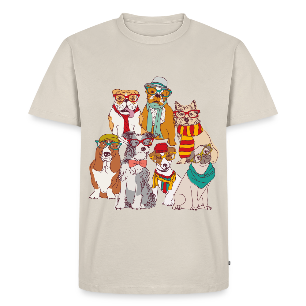Hunde mit Brille Premium T-Shirt - beige