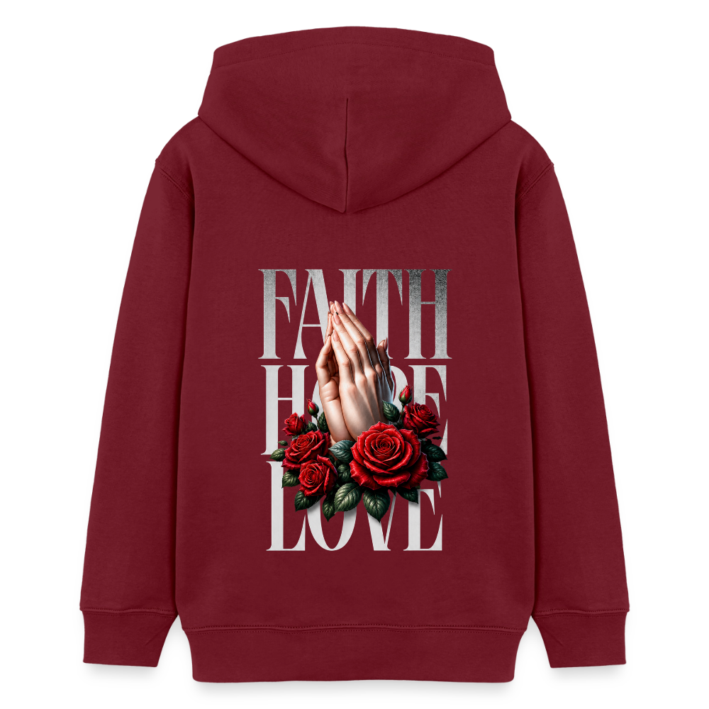 FAITH, HOPE, LOVE Premium Hoodie - burgundy
