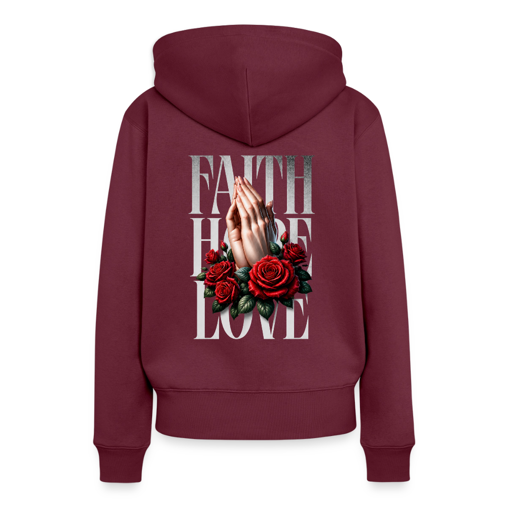 FAITH, HOPE, LOVE Premium Hoodie - burgundy