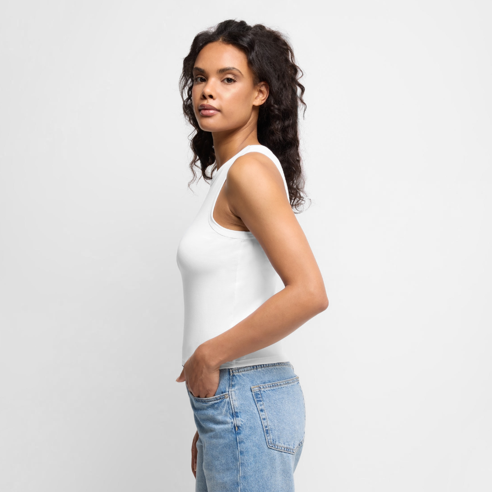 Premium Cropped  Tank Top - white