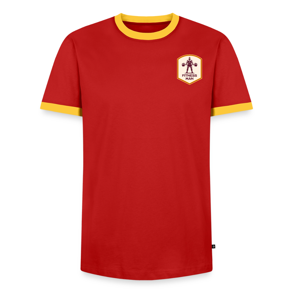 Fitness Man Kontrast T-Shirt - red/yellow 