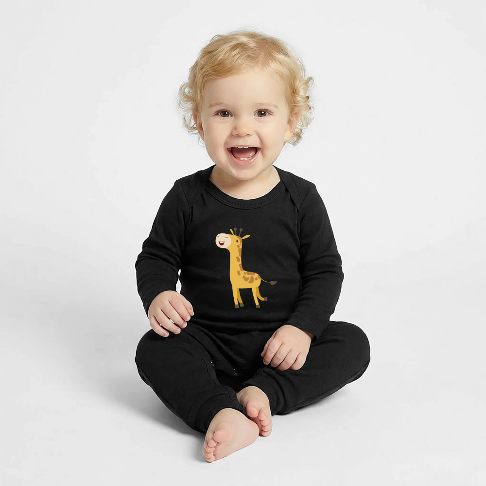 Giraffe Premium Baby Strampler - black