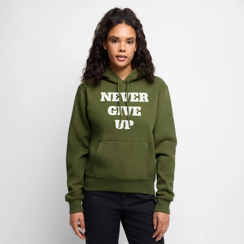Never give up Premium Hoodie - khaki