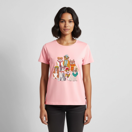 Hunde mit Brille Premium T-Shirt - rose