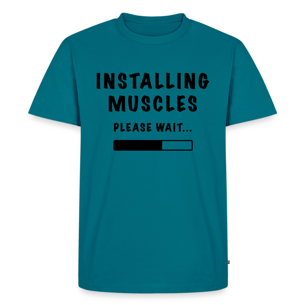 INSTALLING MUSCLES Premium Logo T-Shirt - petrol