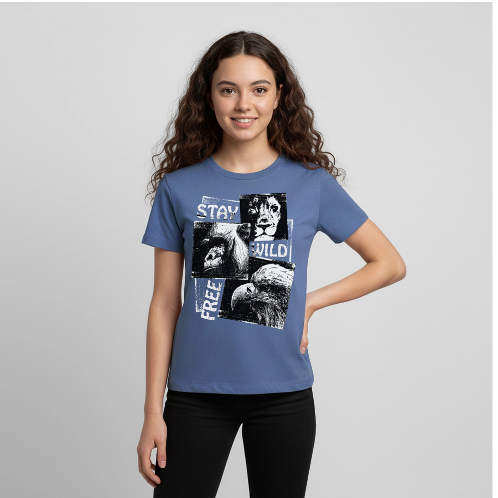 STAY WILD Premium Teenager T-Shirt - stone blue