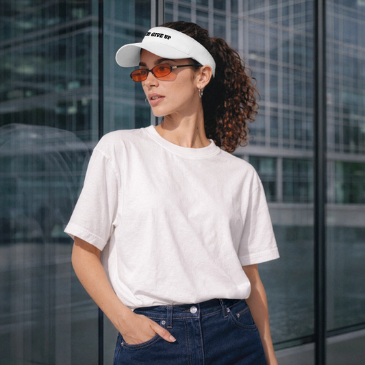 Never give up Sun Visor Cap - white