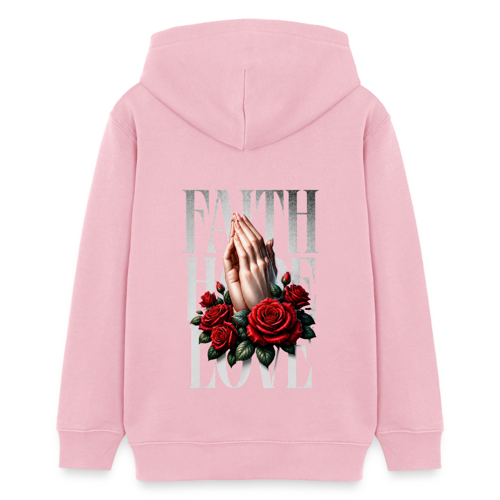 FAITH, HOPE, LOVE Premium Hoodie - cotton pink