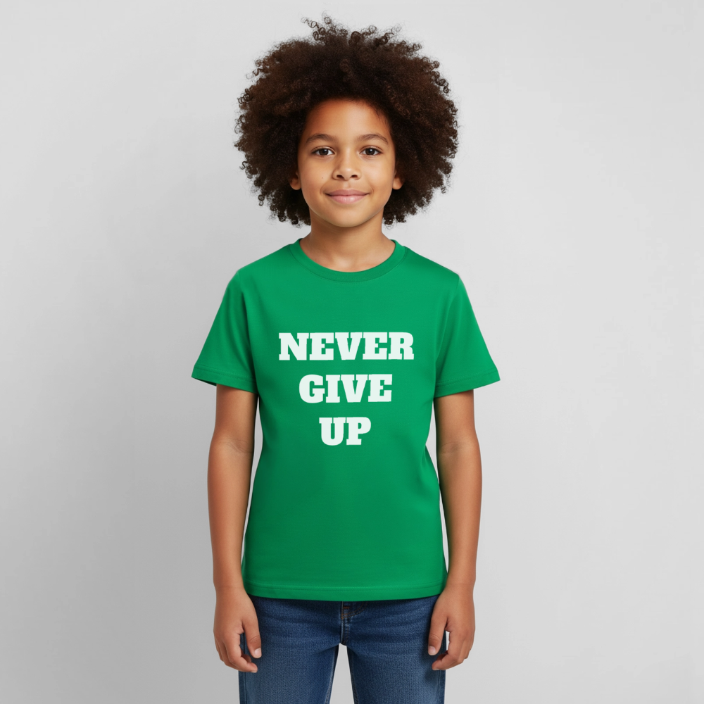 Never give up Kinder T-Shirt - kelly green
