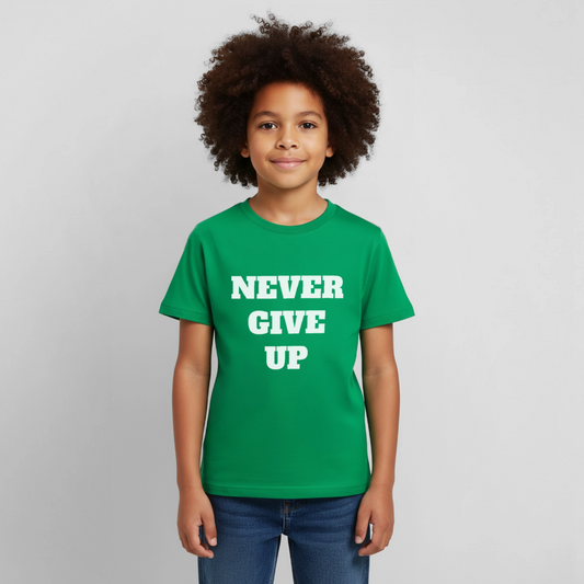 Never give up Kinder T-Shirt - kelly green
